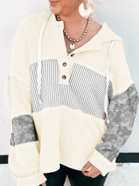 Waffle Knit Striped Drawstring Hoodie 100100091731015 44 Affordable Fashion Under $100 Jerry's Apparel 