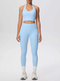 Halter Neck Crop Top and High-Waisted Leggings Active Set 101006684139191 85 Affordable Fashion Under $100 Jerry's Apparel 