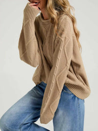 Cable Knit Ribbed Hem Sweater 100100212875190 49 Affordable Fashion Under $100 Jerry's Apparel 
