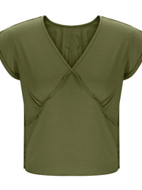 Deep V-Neck Cropped T-Shirt