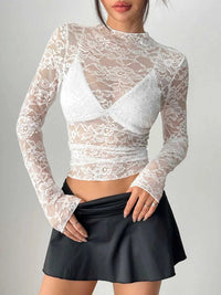 Elegant Floral Lace Long Sleeve Top 100100546169015 23 Affordable Fashion Under $100 Jerry's Apparel 