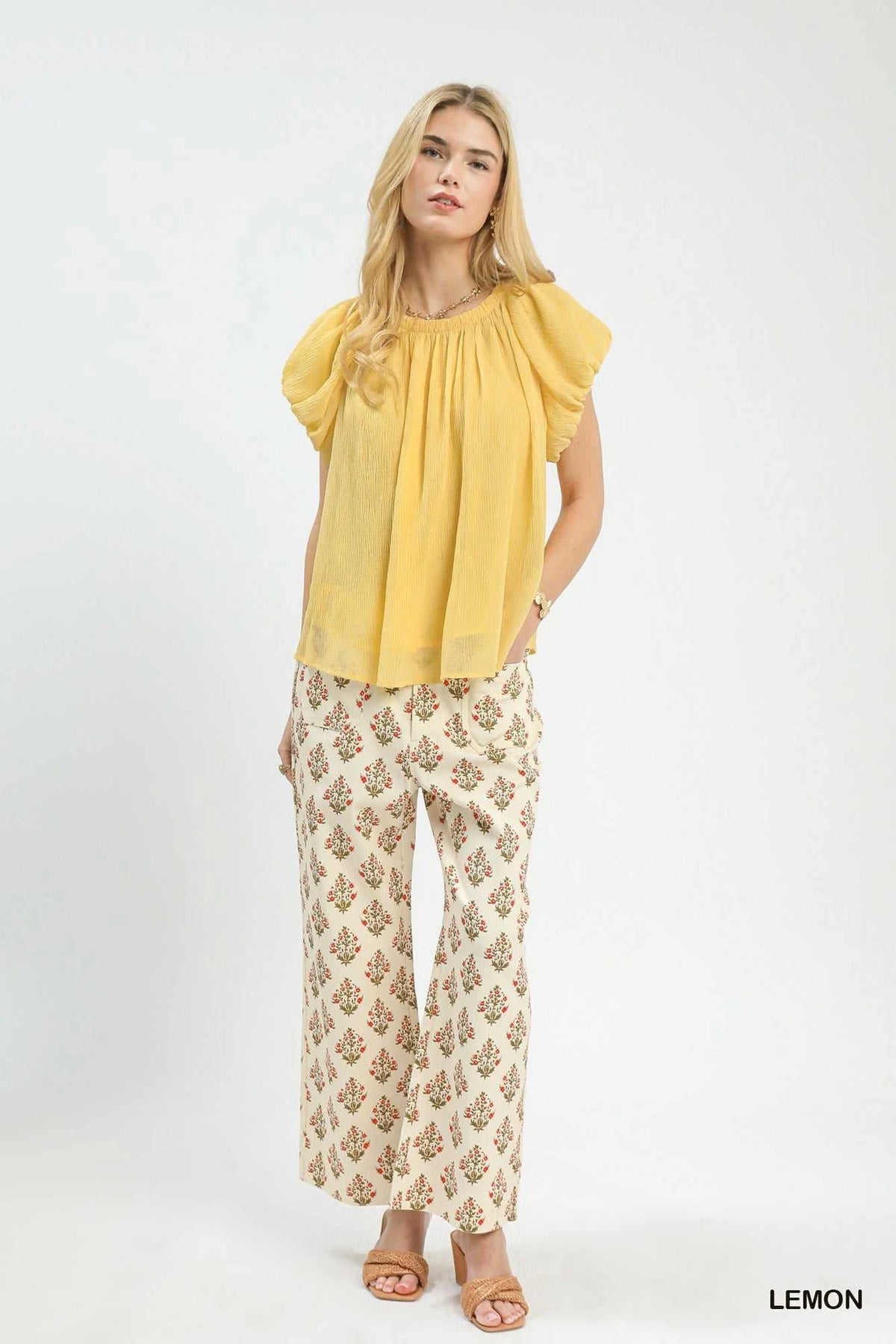 Umgee Crinkle Flutter Sleeve Peasant Top 100100417091501 51 Affordable Fashion Under $100 Jerry's Apparel 