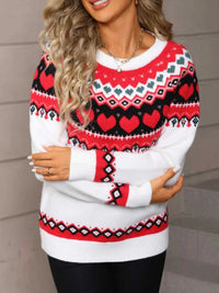 Valentine's Day Heart Pattern Knitted Sweater 100100255476556 52 Affordable Fashion Under $100 Jerry's Apparel 