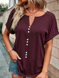Full Size Decor Button Short Sleeve T-Shirt Plus Size 100100492662512 24 Affordable Fashion Under $100 Jerry's Apparel 