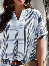 Notched Short Sleeve Blouse 100100089501470 33 Affordable Fashion Under $100 Jerry's Apparel 