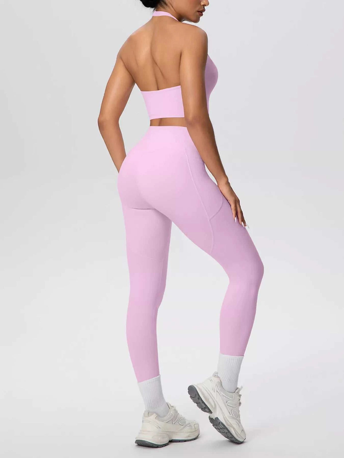 Halter Neck Crop Top and High-Waisted Leggings Active Set 101006684139191 85 Affordable Fashion Under $100 Jerry's Apparel 