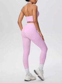 Halter Neck Crop Top and High-Waisted Leggings Active Set 101006684139191 85 Affordable Fashion Under $100 Jerry's Apparel 