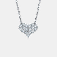 Moissanite 925 Sterling Silver Heart Necklace