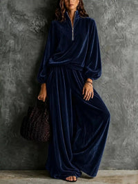 Quarter-Zip Sweatshirt and Wide-Leg Pants 101001764469874 74 Affordable Fashion Under $100 Jerry's Apparel 