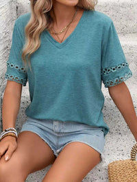 V-Neck Hollow-Out Sleeve T-Shirt 100100632201866 28 Affordable Fashion Under $100 Jerry's Apparel 