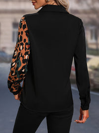 Honey Leopard Long Sleeve Blouse