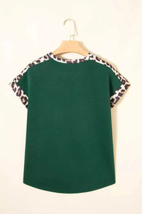 Leopard Trim Short Sleeve Relaxed Fit T-Shirt 100100328021512 27 Affordable Fashion Under $100 Jerry's Apparel 