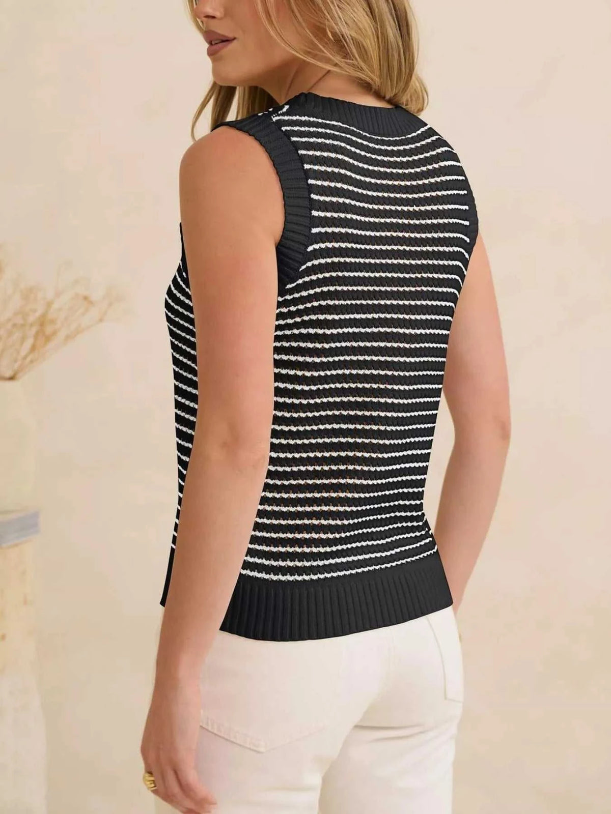 Striped Knit Sweater Vest 100100265130873 35 Affordable Fashion Under $100 Jerry's Apparel 