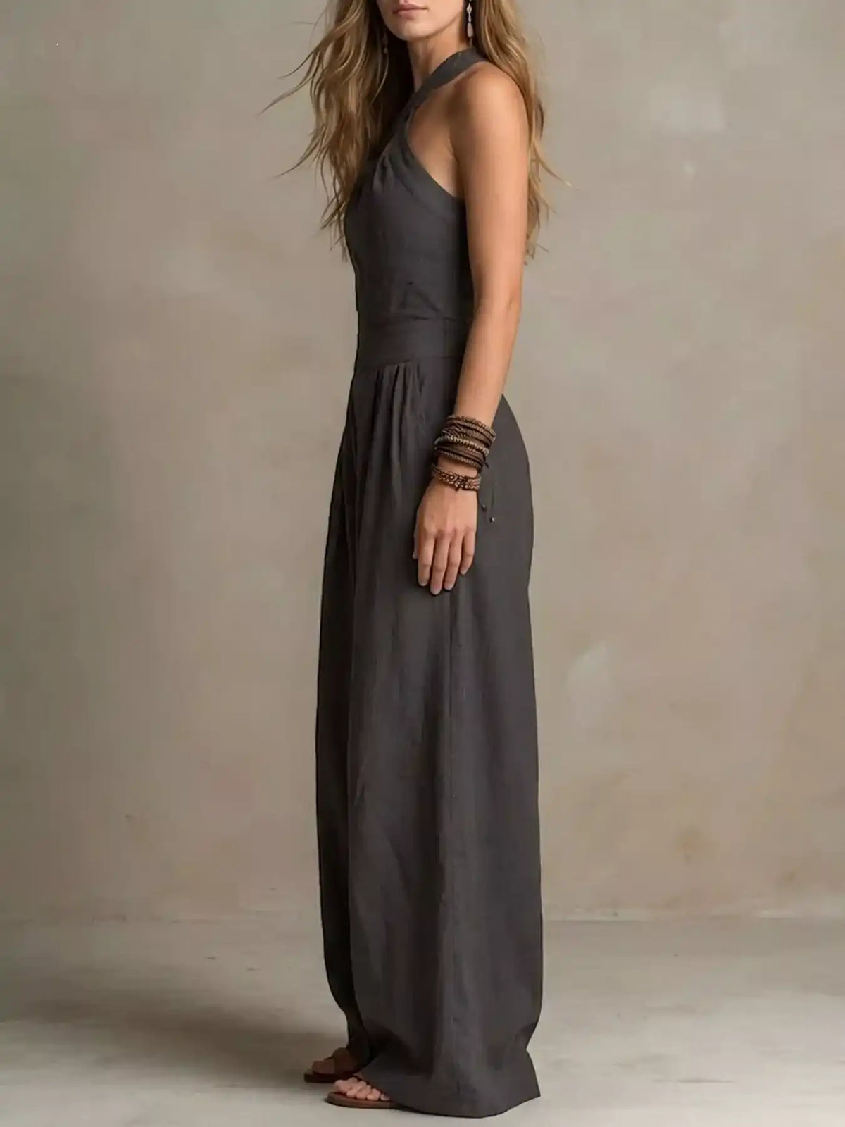 Full Size Halter Neck Wide-Leg Jumpsuit Plus Size 101001857800379 54 Affordable Fashion Under $100 Jerry's Apparel 