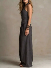Full Size Halter Neck Wide-Leg Jumpsuit Plus Size 101001857800379 54 Affordable Fashion Under $100 Jerry's Apparel 