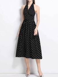 Polka Dot Halter Neck Midi Dress 100100546972272 69 Affordable Fashion Under $100 Jerry's Apparel 