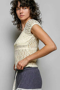 POL Sweetheart Neck Lace Short Sleeve Top 100100494341785 48 Affordable Fashion Under $100 Jerry's Apparel 
