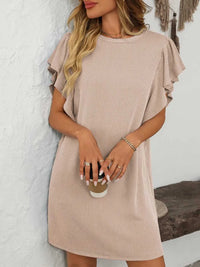 Mandy Ruffled Round Neck Short Sleeve Dress 100100862091074 26 Affordable Fashion Under $100 Jerry's Apparel 