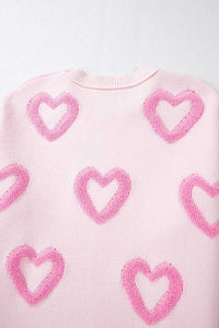 Heart Shape Bubble Sleeve Baggy Sweater 100100868213065 63 Affordable Fashion Under $100 Jerry's Apparel 