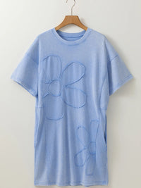 Flower Oversized Round Neck T-Shirt