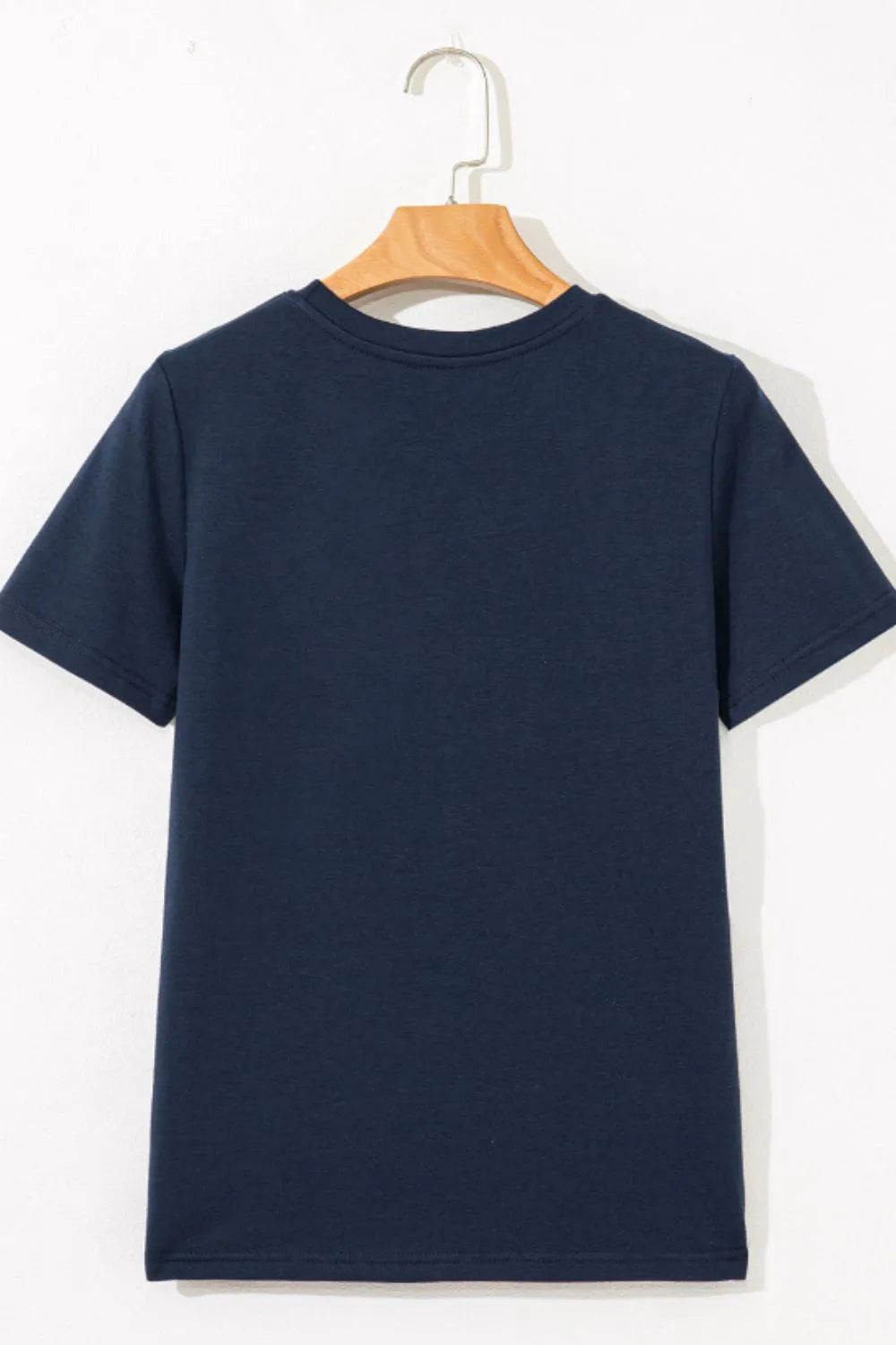Solid Color Round Neck T Shirt