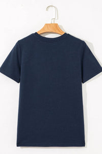 Solid Color Round Neck T Shirt