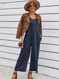 Sleeveless Wide Leg Casual Jumpsuit