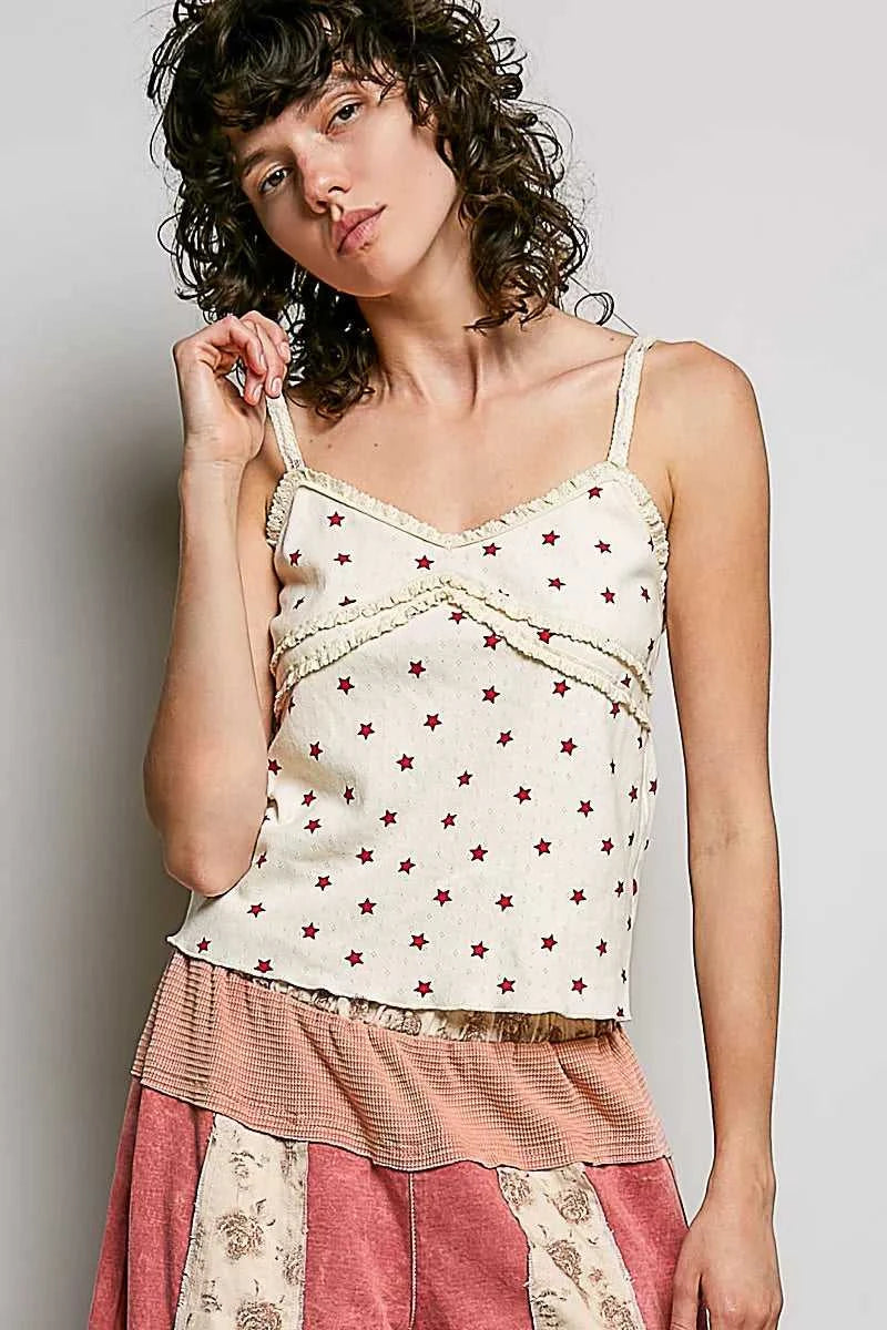 POL Star Printed Lightweight Ribbed Knit Cami 100100893861594 43 Affordable Fashion Under $100 Jerry's Apparel 