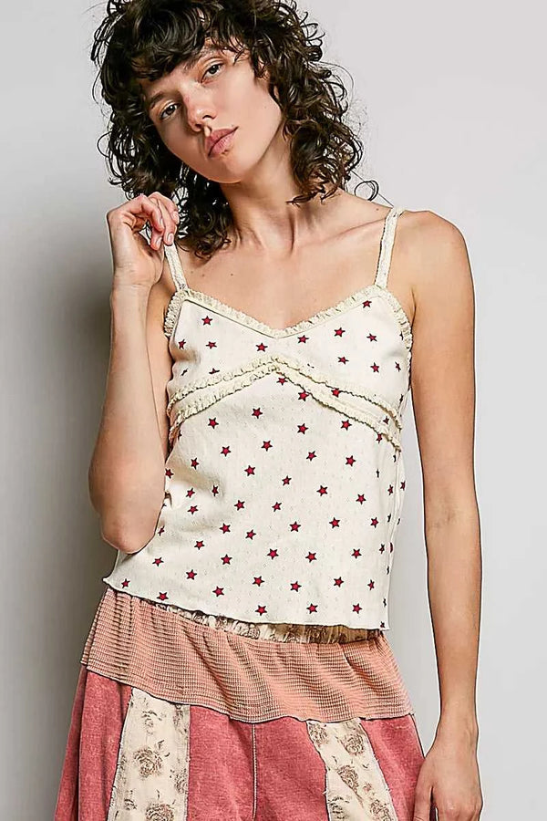 POL Star Printed Lightweight Ribbed Knit Cami 100100893861594 43 Affordable Fashion Under $100 Jerry's Apparel 