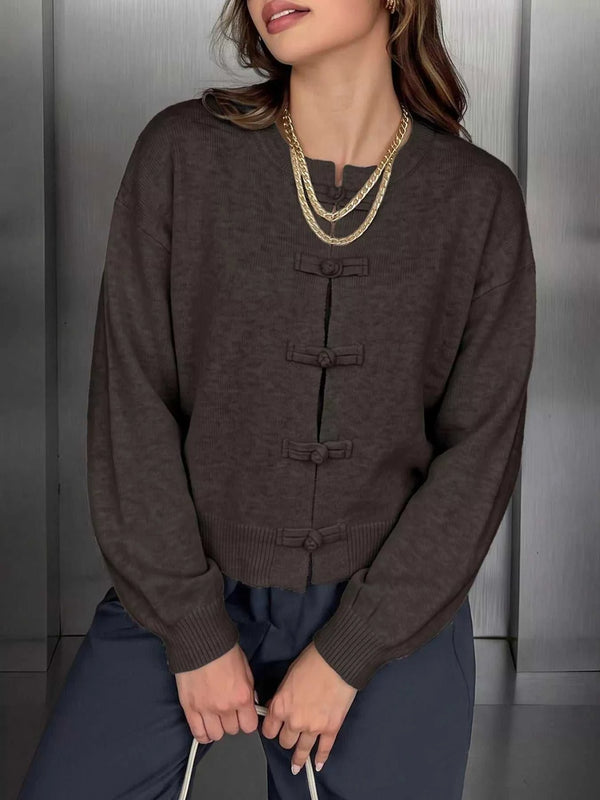 Chinese-Style Button Knit Cardigan 101002538271540 55 Gifts for Her Jerry's Apparel 