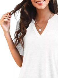 Puff Sleeve Notched Casual T-Shirt 100100978352776 23 Affordable Fashion Under $100 Jerry's Apparel 