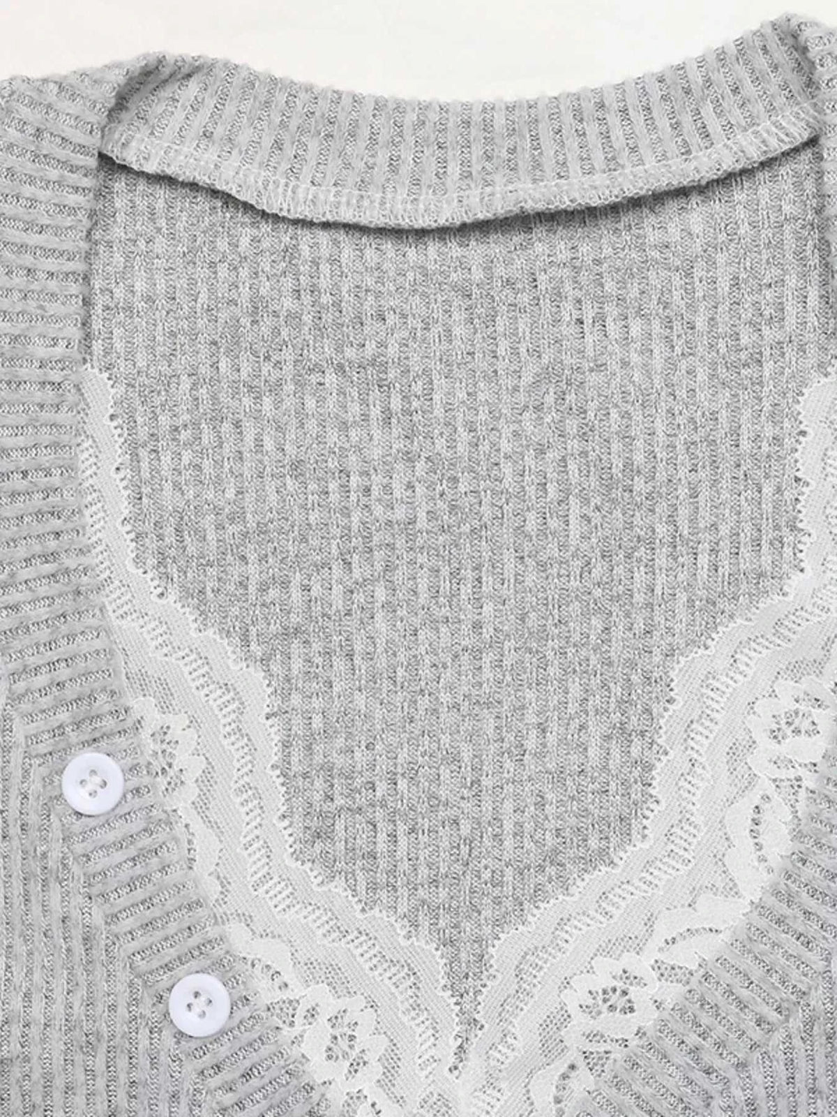 Ribbed Lace Trim Henley T-Shirt 100100110435377 30 Affordable Fashion Under $100 Jerry's Apparel 