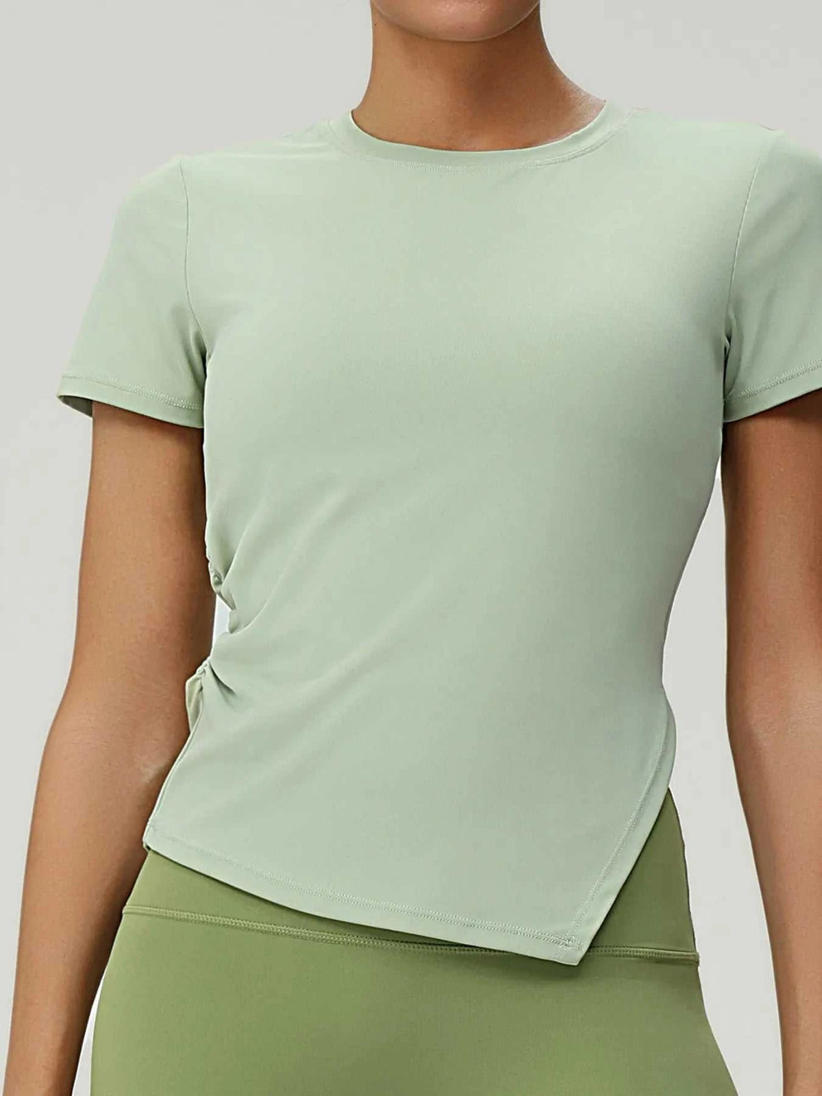 Full Size Slit Round Neck Short Sleeve Active T-Shirt Plus Size 100100177922329 28 Affordable Fashion Under $100 Jerry's Apparel 