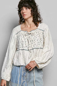 POL Square Neck Lace Long Balloon Sleeve Top 100100907751802 66 Affordable Fashion Under $100 Jerry's Apparel 