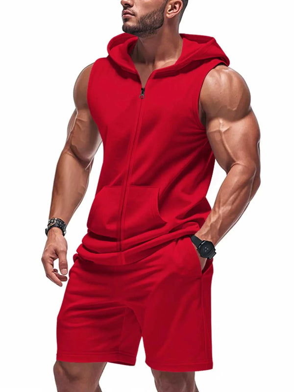 Men's Full Size Zip Up Sleeveless Hoodie & Shorts Set Plus Size 100400468664243 39 Affordable Fashion Under $100 Jerry's Apparel 