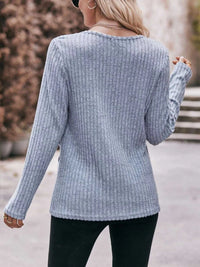 Ribbed Knit Long Sleeve T-Shirt 100100676091737 30 Affordable Fashion Under $100 Jerry's Apparel 
