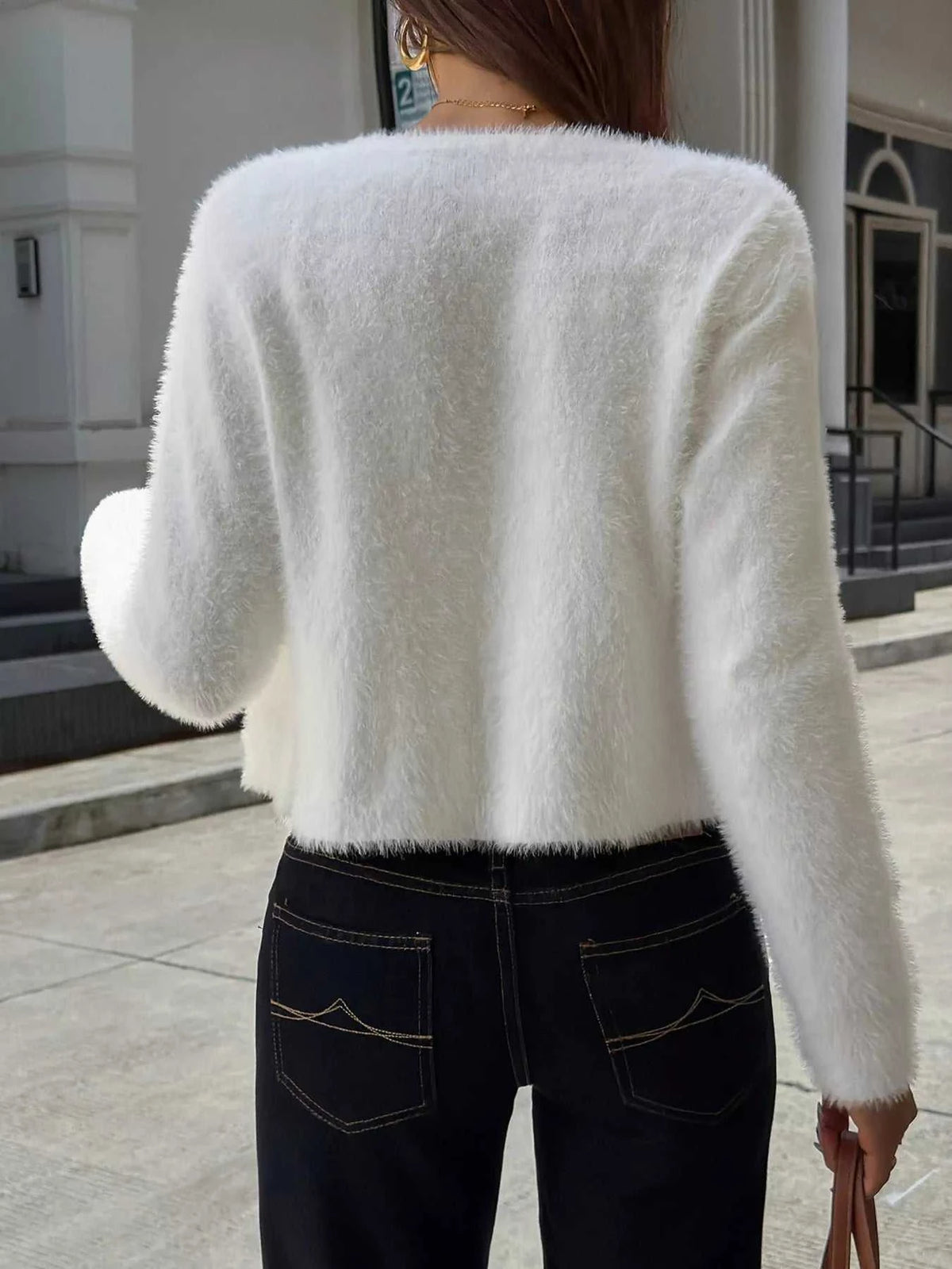 Fuzzy Knit Button-Down Cardigan 101002887075273 53 Affordable Fashion Under $100 Jerry's Apparel 