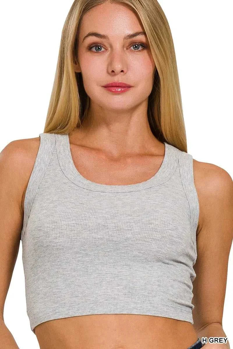 Zenana Ribbed Scoop Neck Cropped Tank Top 100100838561900 18 Affordable Fashion Under $100 Jerry's Apparel 