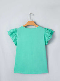 Eyelet Lace Ruffled Cap Sleeve Top 100100198342776 31 Affordable Fashion Under $100 Jerry's Apparel 