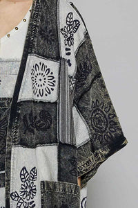 POL Open Front Printed Patchwork Longline Cardigan 100100735921984 59 Affordable Fashion Under $100 Jerry's Apparel 