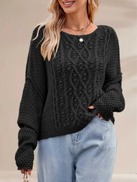 Textured Knit Round Neck Sweater 100100794321457 47 Affordable Fashion Under $100 Jerry's Apparel 