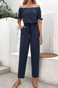 Perfee Off-Shoulder Tie Cuff Jumpsuit with Pockets 100100211197458 40 Affordable Fashion Under $100 Jerry's Apparel 