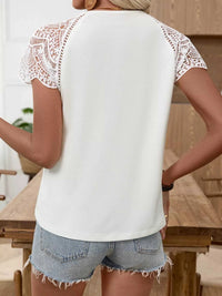 Lace Sleeve Notched Top 100100021848686 29 Affordable Fashion Under $100 Jerry's Apparel 