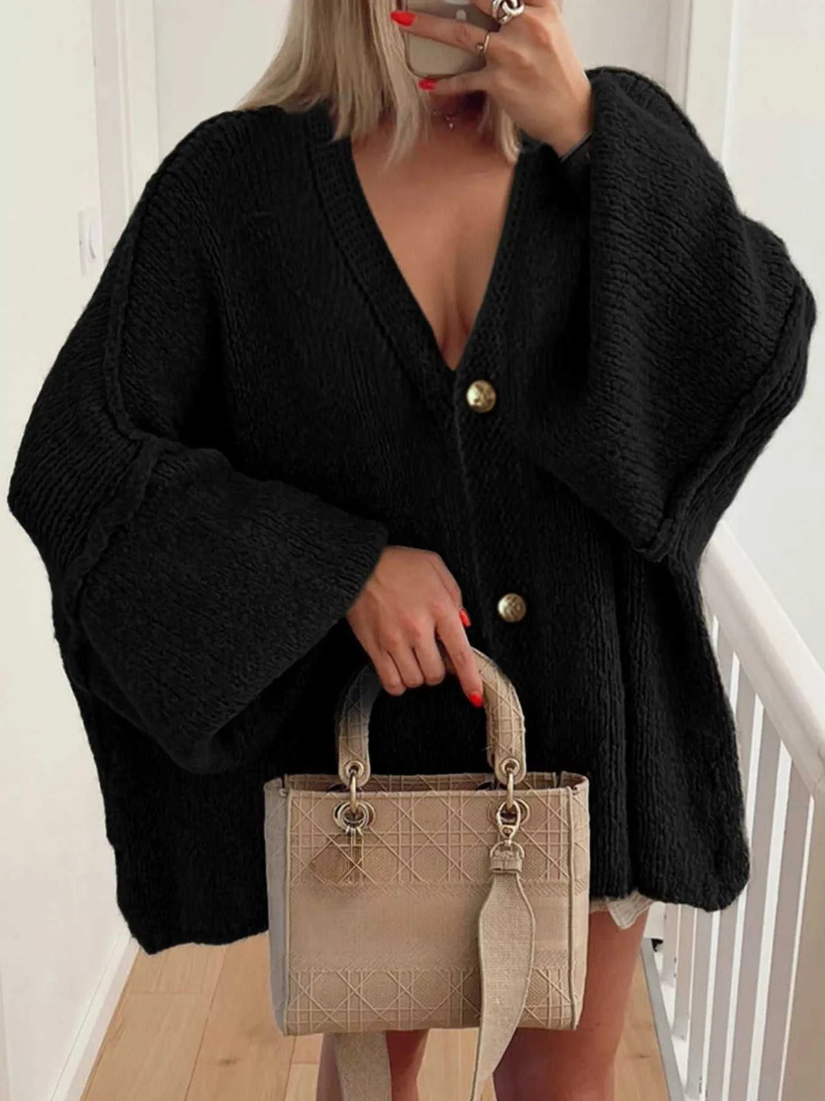 Oversized Knit Button Up Cardigan 100100495082301 59 Affordable Fashion Under $100 Jerry's Apparel 
