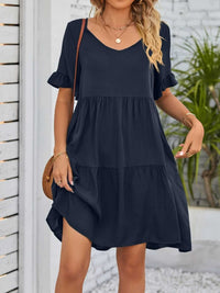 Ruffled Sleeve Tiered Mini Dress 100100840870791 28 Affordable Fashion Under $100 Jerry's Apparel 