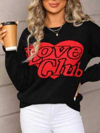 Valentine's Day Love Club Heart Graphic Sweater 100100473378432 48 Affordable Fashion Under $100 Jerry's Apparel 