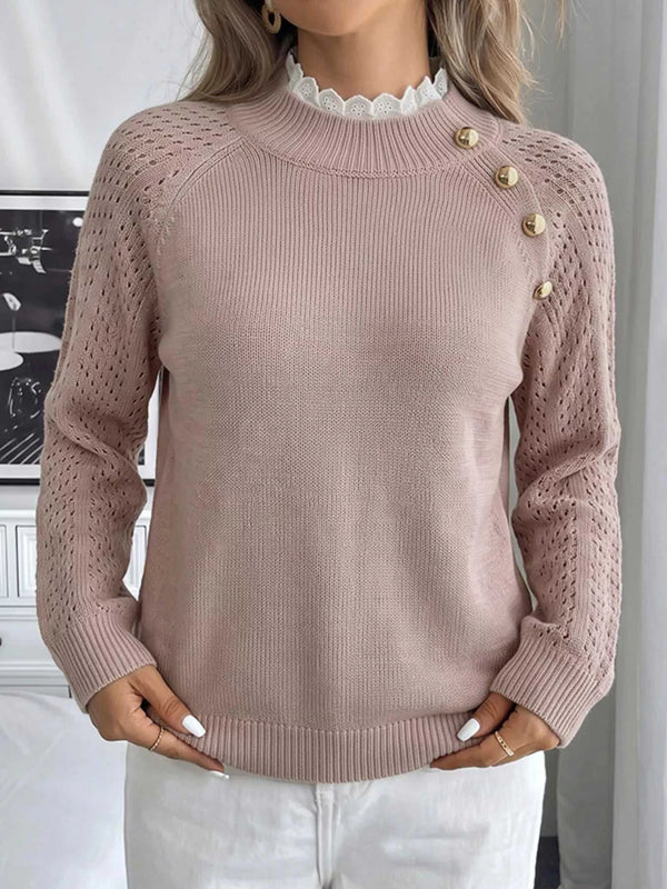 Openwork Mock Neck Sweater 101002976947827 57 Affordable Fashion Under $100 Jerry's Apparel 