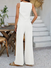 Devine Tied V-Neck Sleeveless Top and Pants Set 100100787639337 58 Gifts for Her Jerry's Apparel 