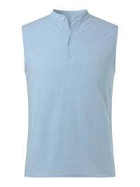 Men's Full Size Button Detail Tank Plus Size