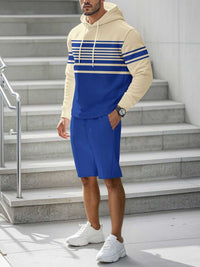 Men's Full Size Striped Hoodie & Shorts Casual Set Plus Size 100400695113580 41 Affordable Fashion Under $100 Jerry's Apparel 